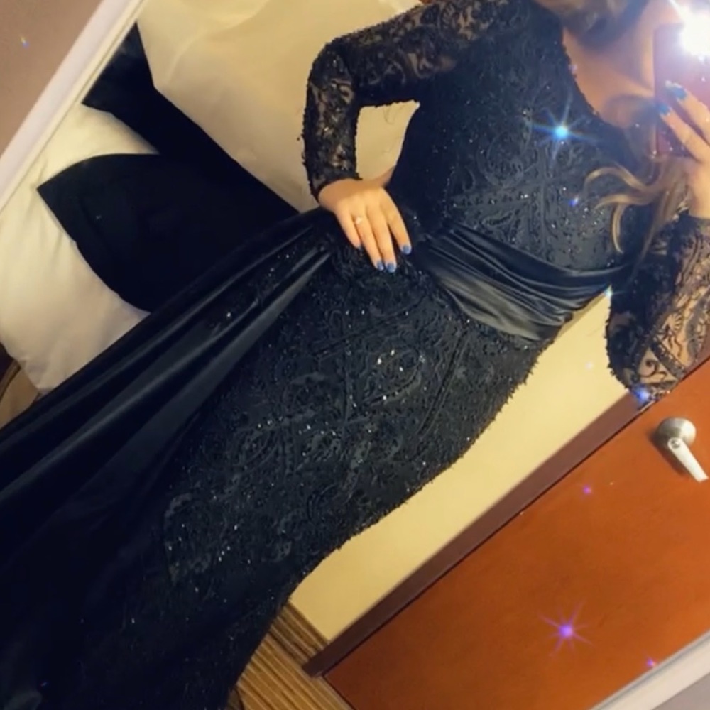 Gorgeous Custom Made dress Fully beaded with side skirt
